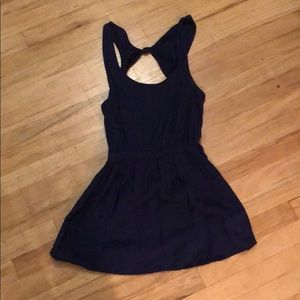 Blue summer tank with slightly open back
